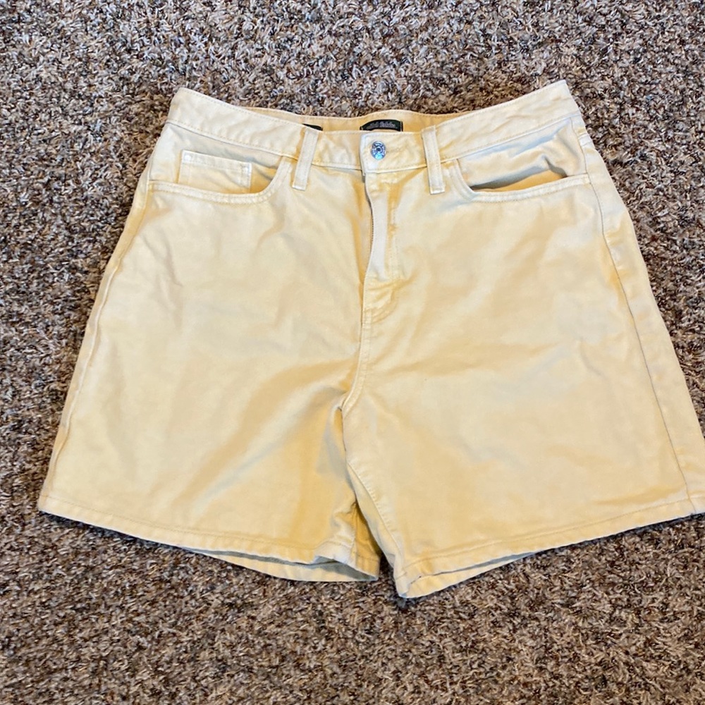 High waisted yellow shorts